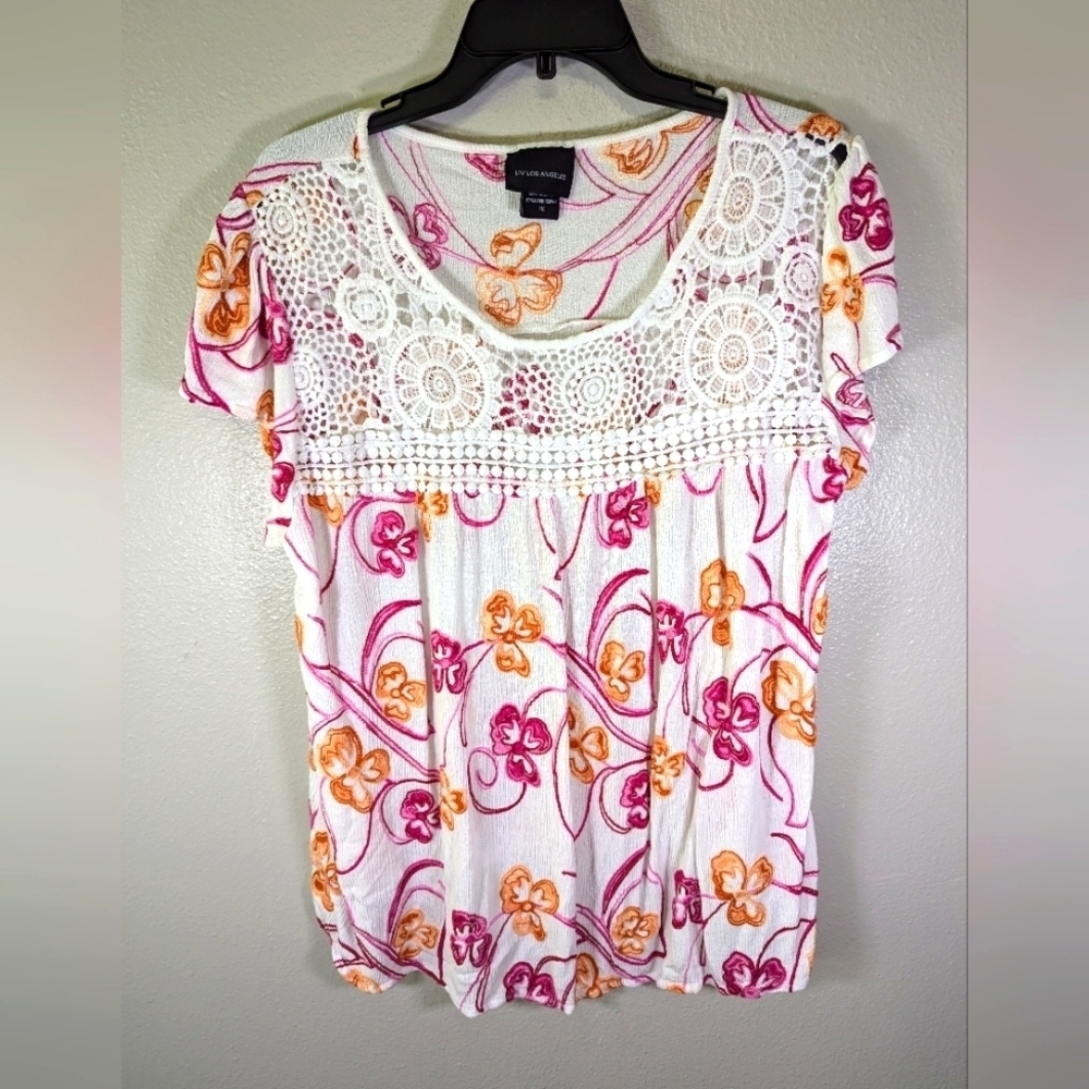Liv Los Angeles Embroidered Woven Top Women's size 1X